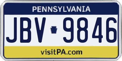 PA license plate JBV9846