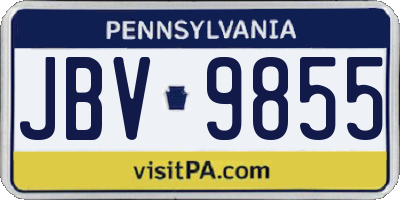 PA license plate JBV9855