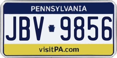 PA license plate JBV9856