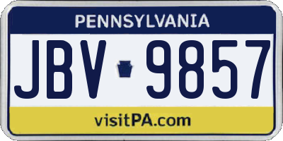 PA license plate JBV9857