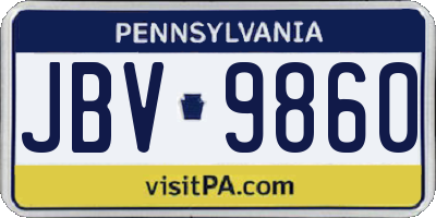 PA license plate JBV9860