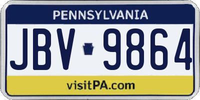 PA license plate JBV9864