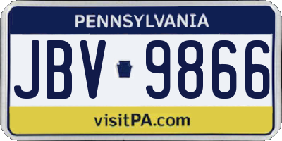PA license plate JBV9866