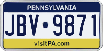 PA license plate JBV9871