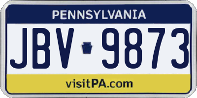PA license plate JBV9873
