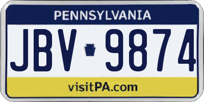 PA license plate JBV9874