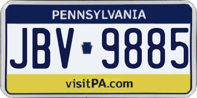 PA license plate JBV9885