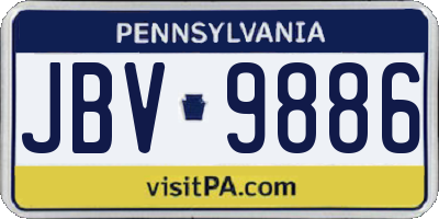 PA license plate JBV9886