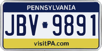 PA license plate JBV9891