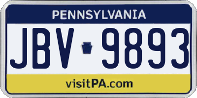PA license plate JBV9893