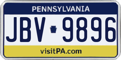 PA license plate JBV9896