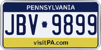 PA license plate JBV9899