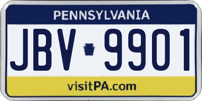 PA license plate JBV9901