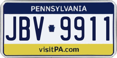 PA license plate JBV9911