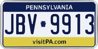 PA license plate JBV9913