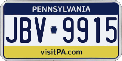PA license plate JBV9915