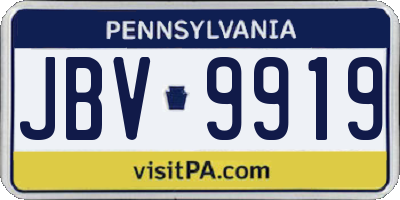 PA license plate JBV9919