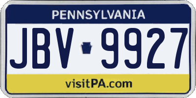 PA license plate JBV9927