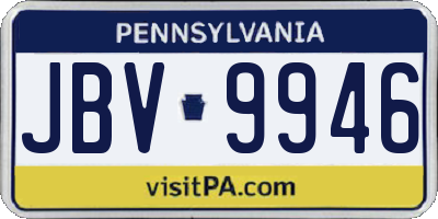 PA license plate JBV9946