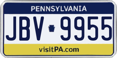 PA license plate JBV9955