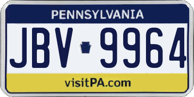 PA license plate JBV9964
