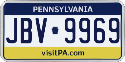 PA license plate JBV9969