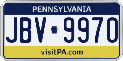 PA license plate JBV9970