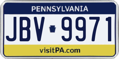 PA license plate JBV9971