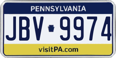 PA license plate JBV9974