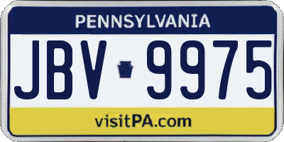 PA license plate JBV9975
