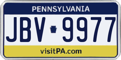 PA license plate JBV9977