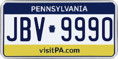 PA license plate JBV9990