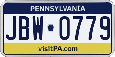PA license plate JBW0779