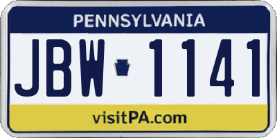 PA license plate JBW1141