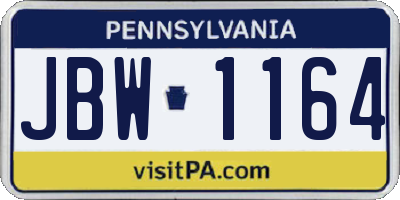 PA license plate JBW1164