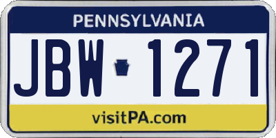 PA license plate JBW1271