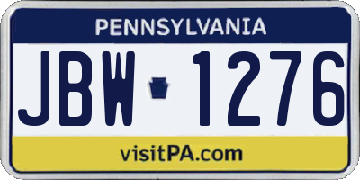 PA license plate JBW1276