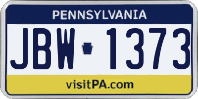 PA license plate JBW1373