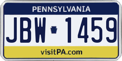 PA license plate JBW1459