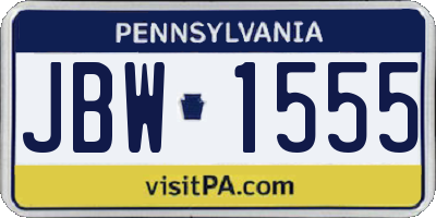 PA license plate JBW1555
