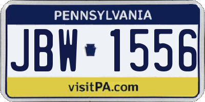 PA license plate JBW1556