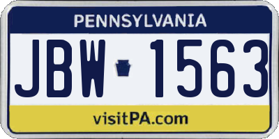 PA license plate JBW1563