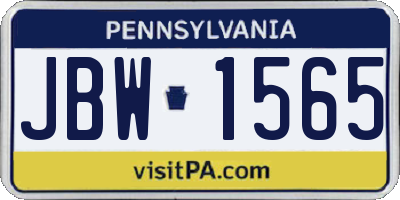 PA license plate JBW1565