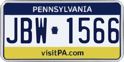 PA license plate JBW1566
