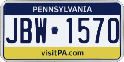 PA license plate JBW1570