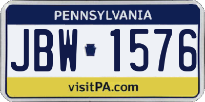 PA license plate JBW1576