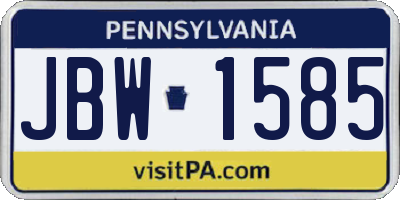 PA license plate JBW1585