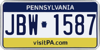 PA license plate JBW1587