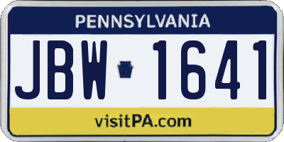 PA license plate JBW1641