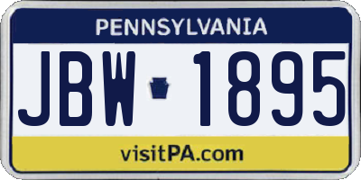 PA license plate JBW1895